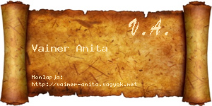 Vainer Anita névjegykártya