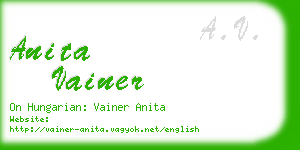 anita vainer business card